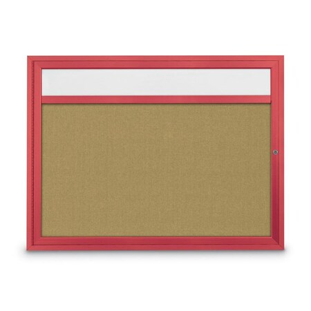 United Visual Products Slim Enclosed Corkboard, 30"x36", Black Alum Frame/Cloud UVEB3036-BLACK-CLOUD